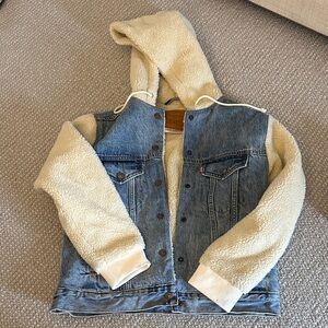 Denim and Cream Sherpa Jacket